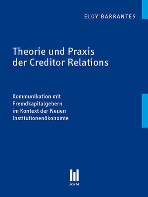 cover image of Theorie und Praxis der Creditor Relations